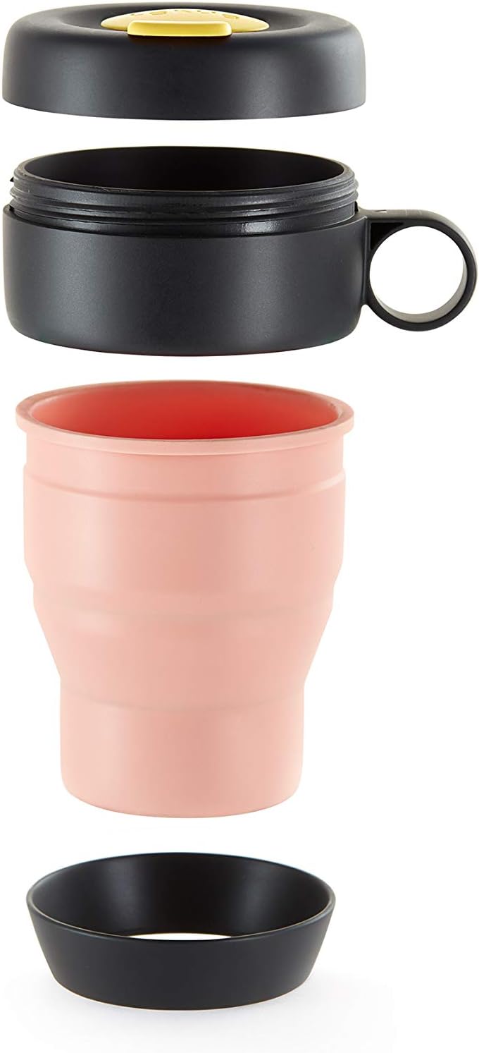 Detalle 1 de Lékué Mug To Go Coral ☕ Taza Colapsable para Té o Café
