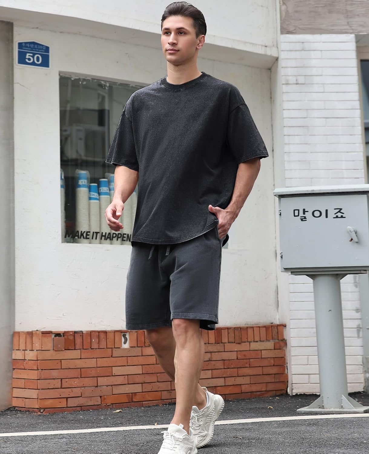 Thumbnail 5 de Oversized Cotton Tee Casual Loose Fit