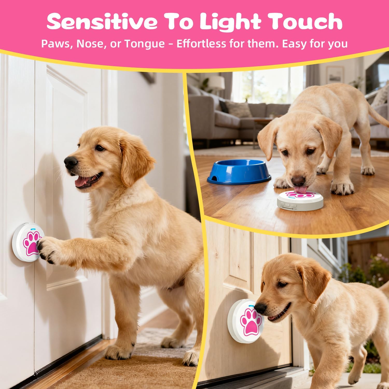 Thumbnail 3 de ChunHee Touch-Design Dog Doorbell for Toilet Training: Adjustable Volume, 28 Ringtones, and Easy 30-Second Setup