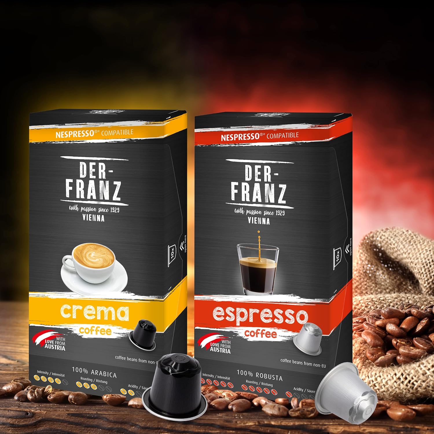 Detalle de Nespresso kompatible Kaffee Kapseln Crema und Espresso Pack – Intensität 5/5, 12 x 10 Kapseln