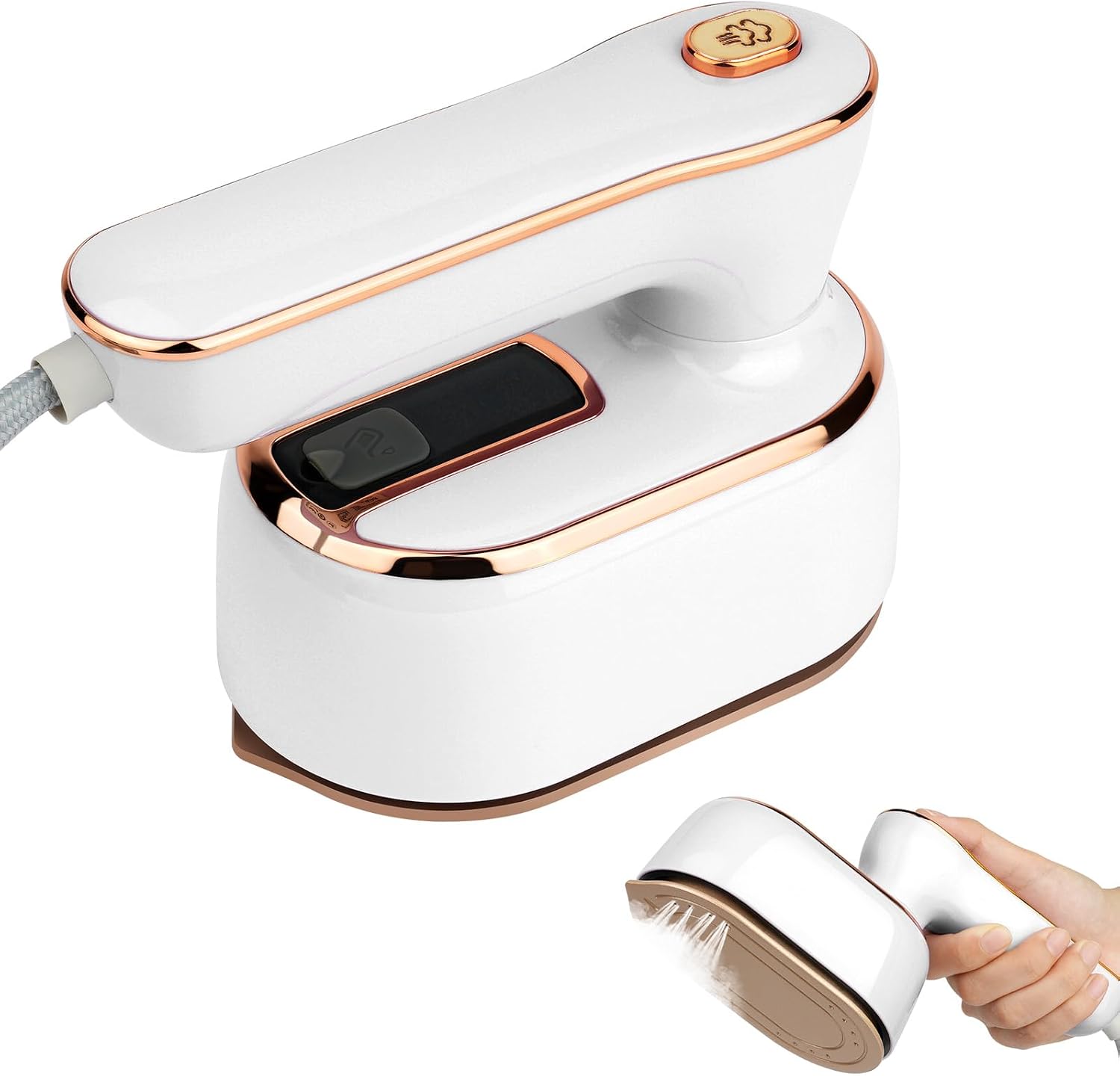 Detalle de AUAUY mini-stoomstrijkijzer, 1000 W, opvouwbaar met waterreservoir van 100 ml