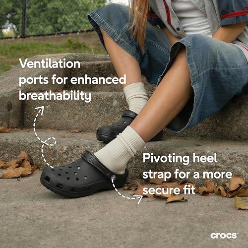 Detalle de Crocs Unisex Classic Clogs in Black (UK 4 Men / UK 5 Women)