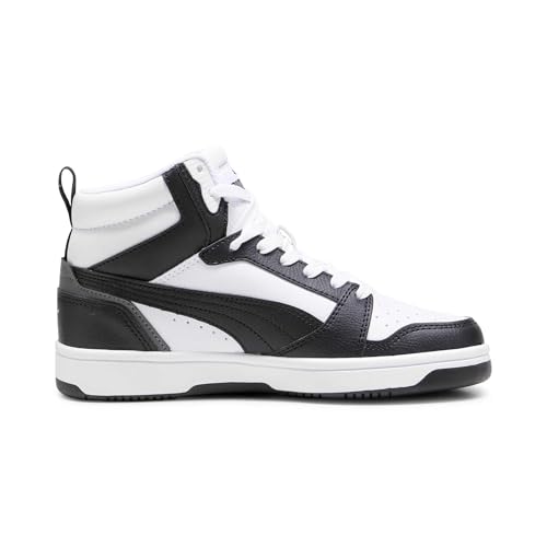 Detalle de PUMA Rebound V6 Mid Jr. - Scarpe da ginnastica unisex per bambini e ragazzi, Puma White / Black Shadow Gray, 37 EU