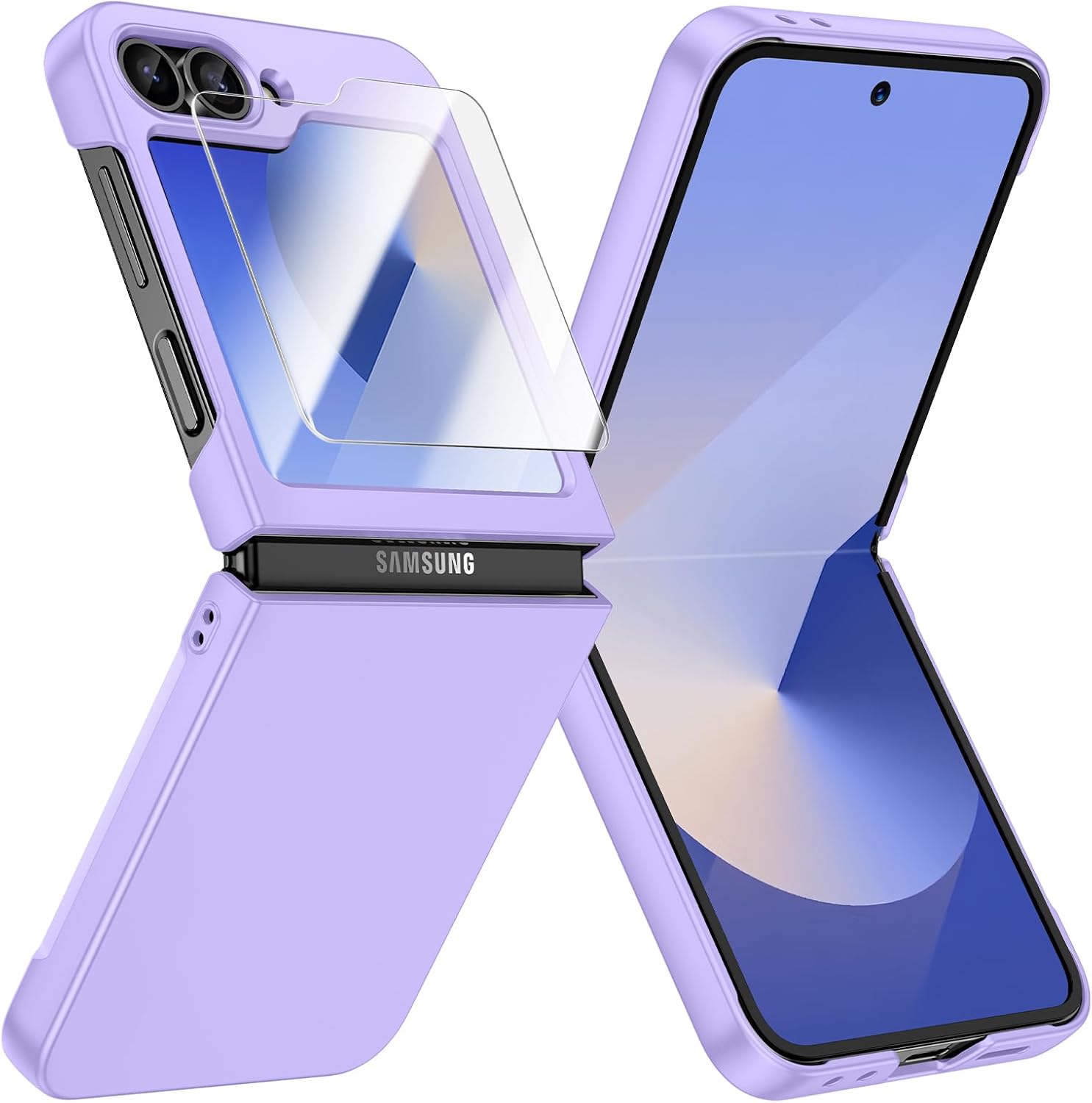 Detalle de Doeshine Ultra Slim Case with Built-In Screen Protector for Samsung Galaxy Z Flip 7 FE / Z Flip 6
