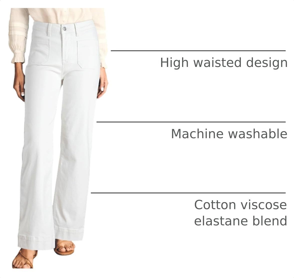 Detalle 2 de Astylish Women's Wide-Leg Jeans, Cotton Blend