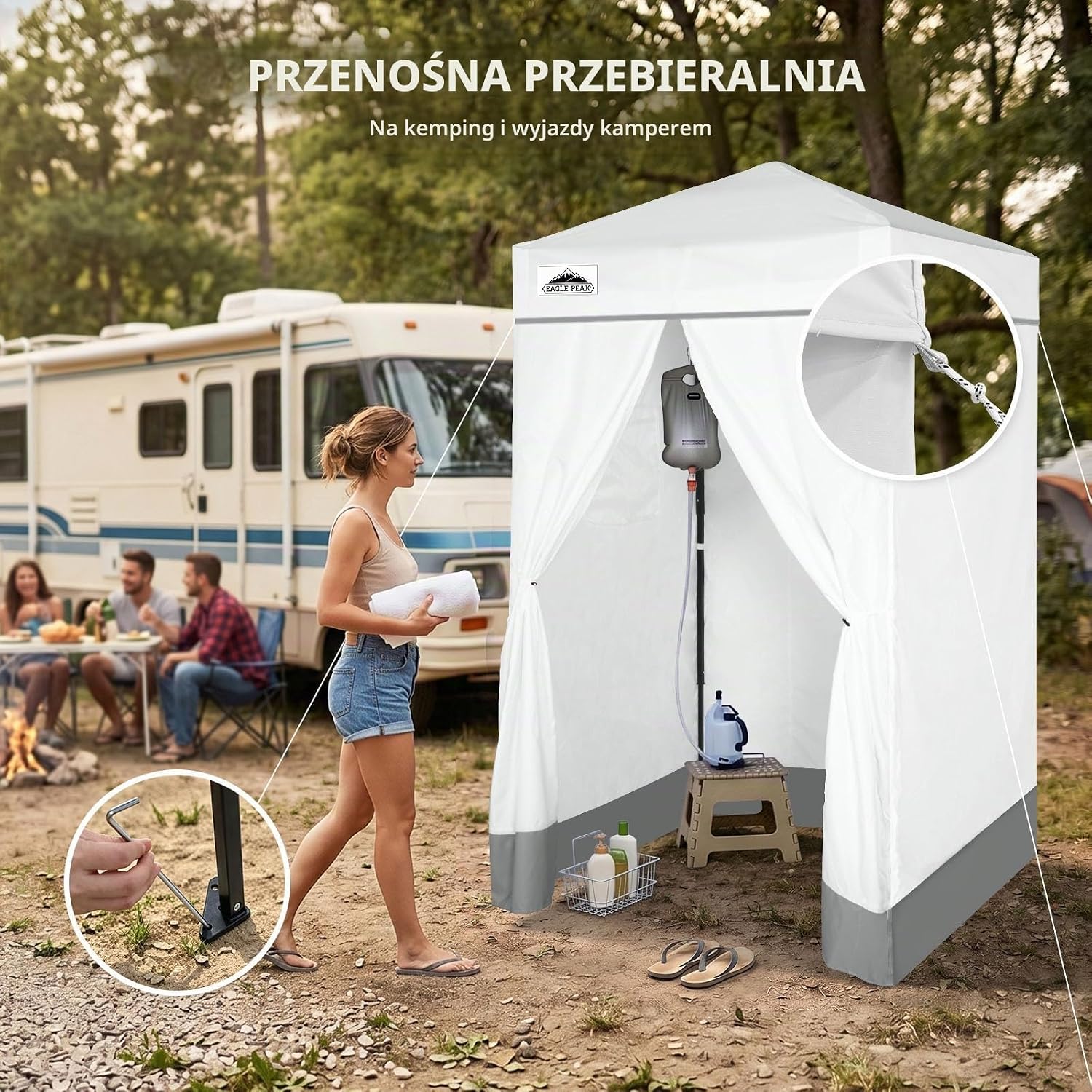 Detalle 1 de EAGLE PEAK Flex Ultra Compact 4x4 – przenośna przebieralnia z zamykanymi ściankami
