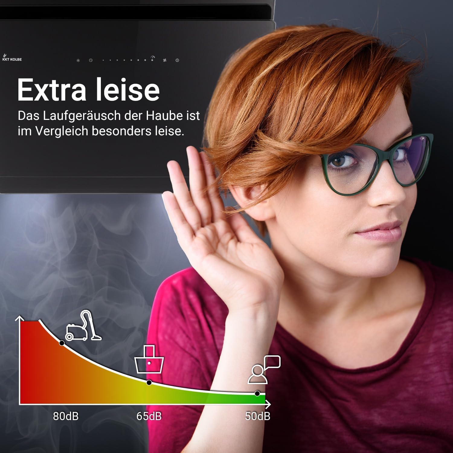 Thumbnail 3 de KKT Kolbe Dunstabzugshaube 80 cm – A+++, Schrägdesign, Glasfront, Schwarz
