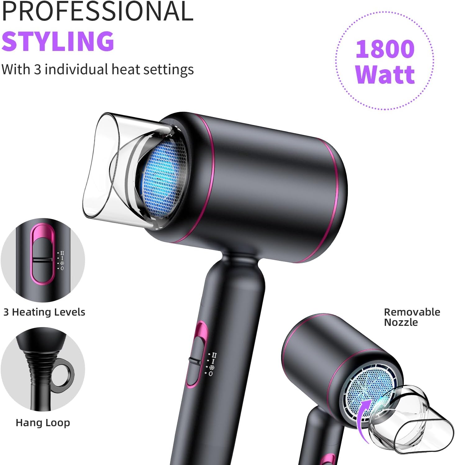 Thumbnail 5 de 1800W Foldable Travel Hair Dryer