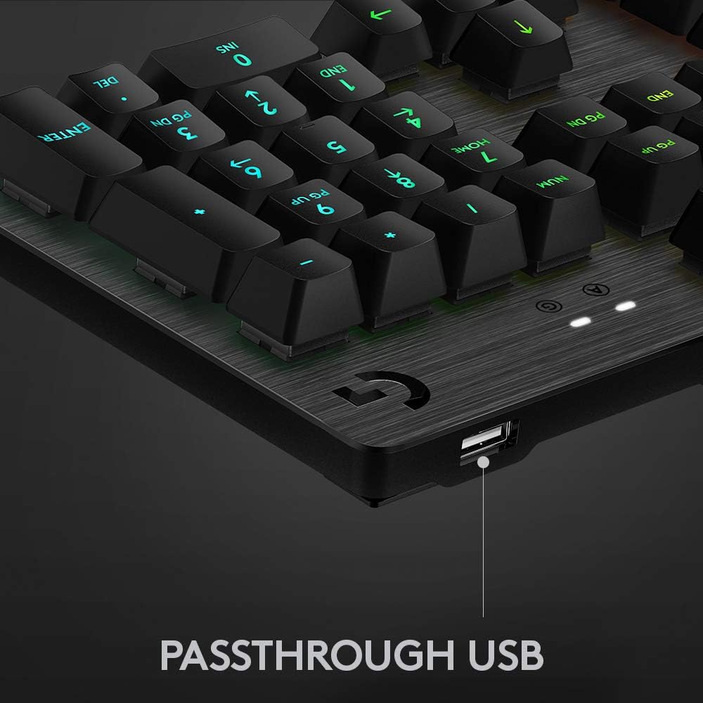 Thumbnail 3 de Logitech G512 Tastiera Gaming Meccanica RGB LIGHTSYNC con switch GX Blue Clicky, telaio in alluminio spazzolato (QWERTY US, Carbon/Nero)