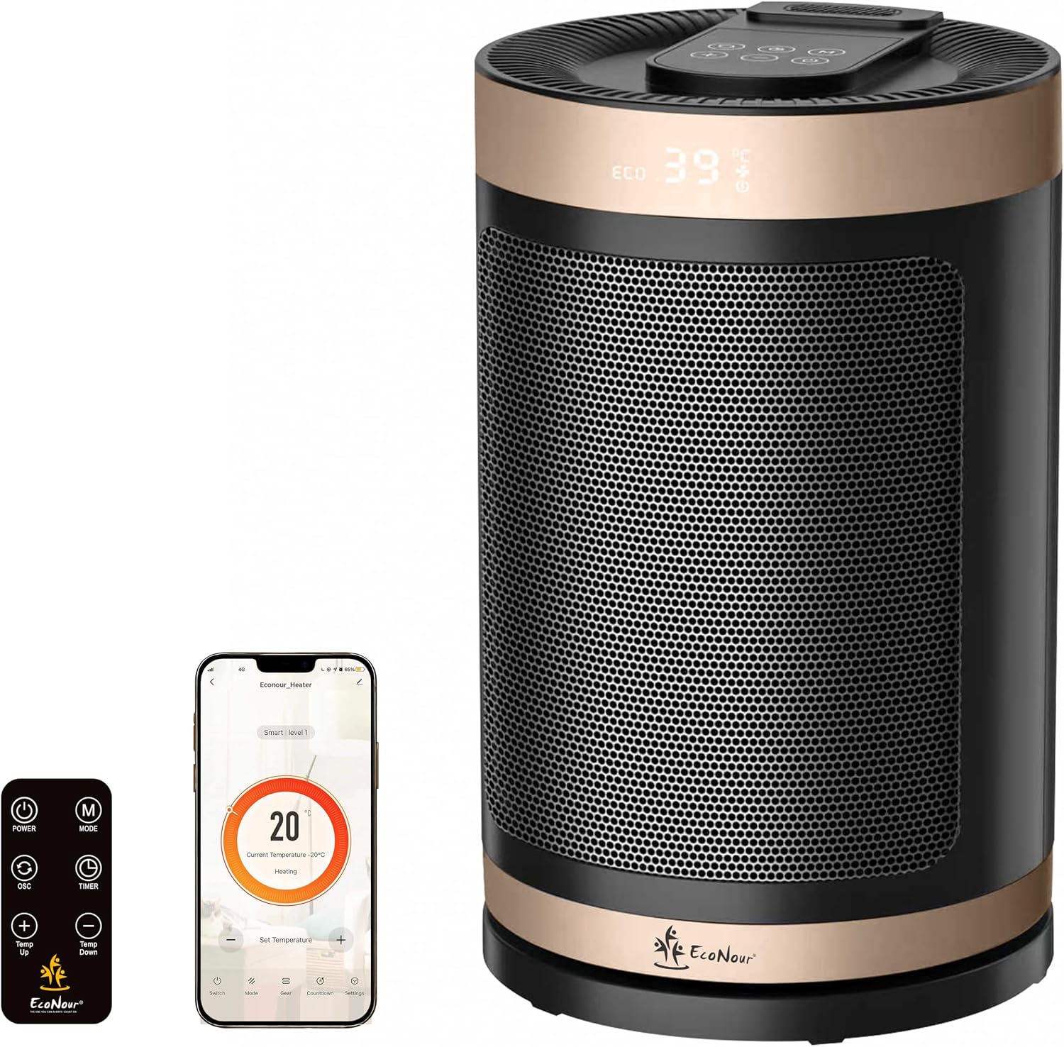 Detalle de EcoNour Electric Heater 1500 W space heater