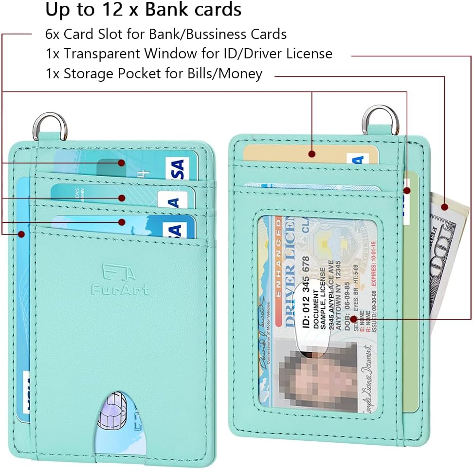Thumbnail 5 de FurArt portefeuille minimaliste ultra fin avec blocage RFID – porte-cartes pour femmes et hommes