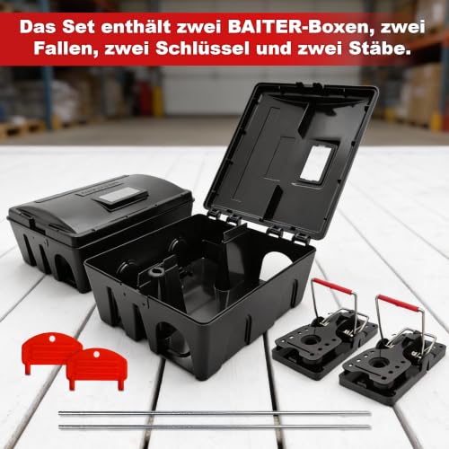 Detalle 2 de Roshield 2 x Schutzbox für Externe Rattenfallen – giftfrei, grüne Profi-Qualität