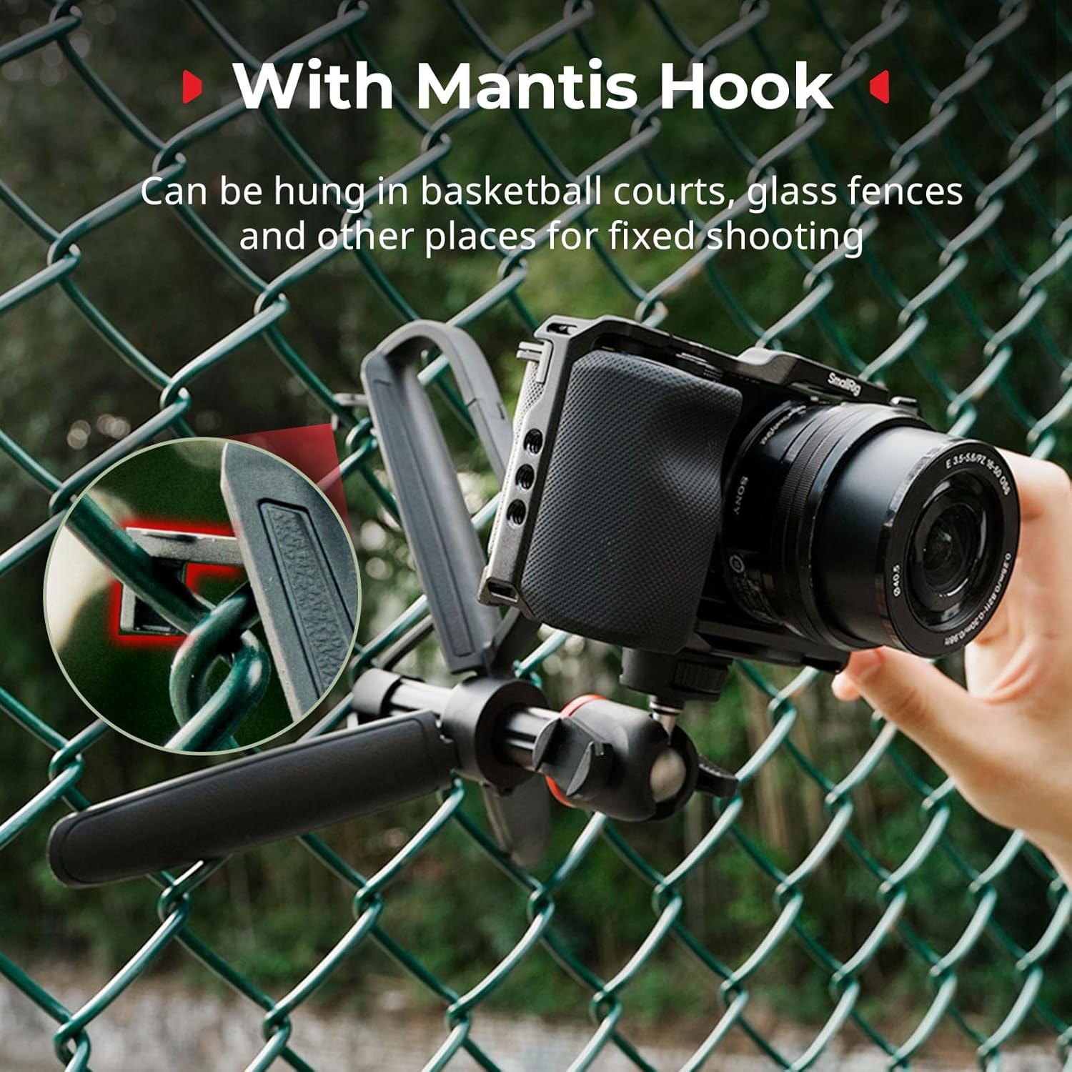 Thumbnail 2 de SMALLRIG VT-15 Mantis Mini-Tischstativ mit Karabinerform und 360°-Kugelkopf (1/4“-20) – für DSLR, Smartphones & GoPro Hero 13/12/11/10 – 5285B