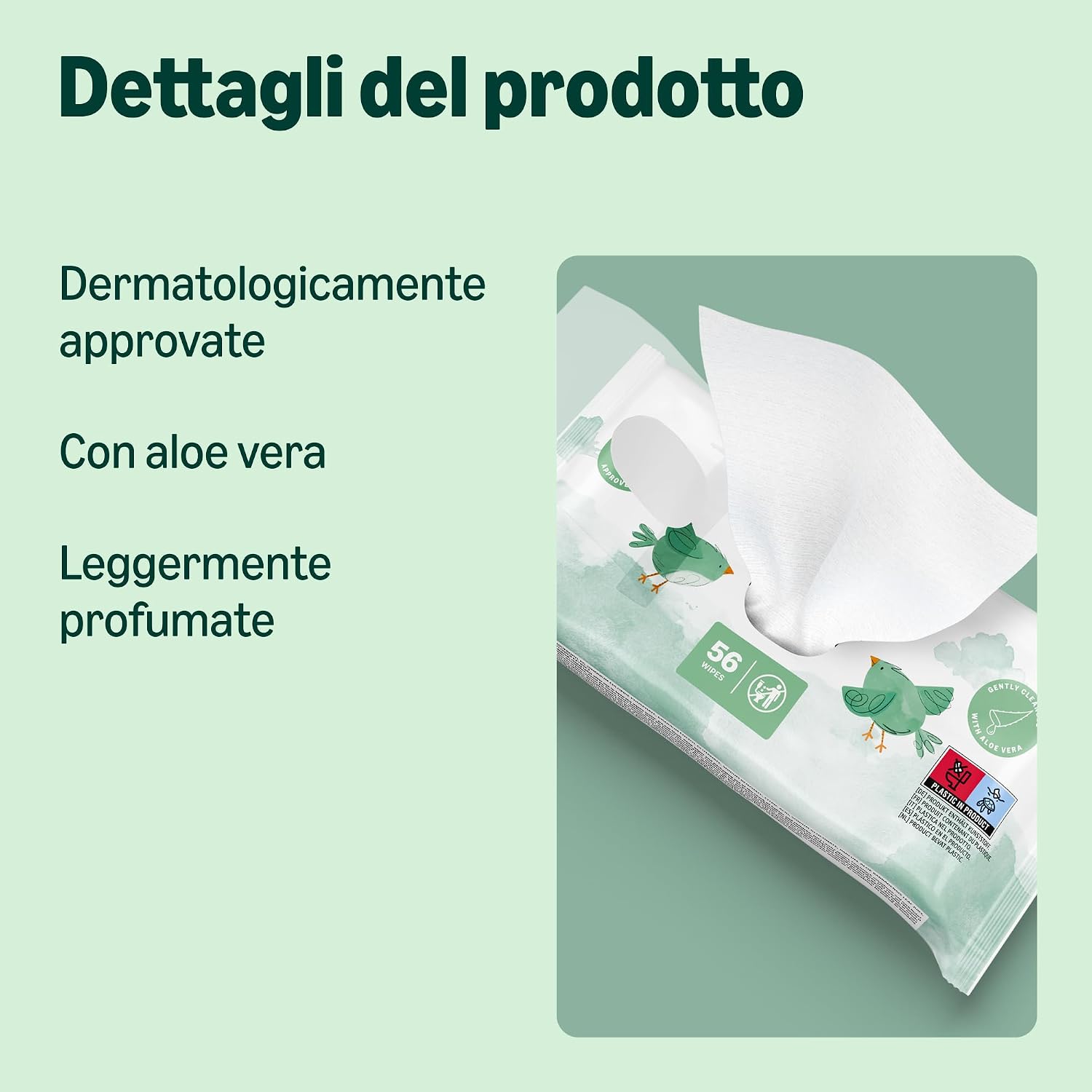 Detalle 1 de by Amazon 1008 Salviettine Ultra Sensitive 18x56