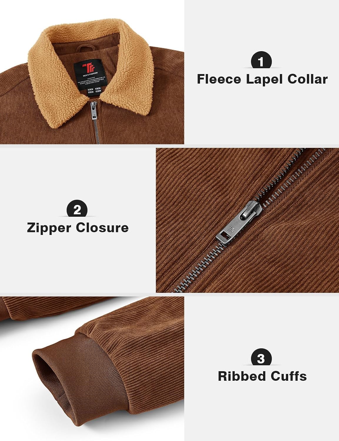 Detalle 2 de TBMPOY Men's Corduroy Jacket