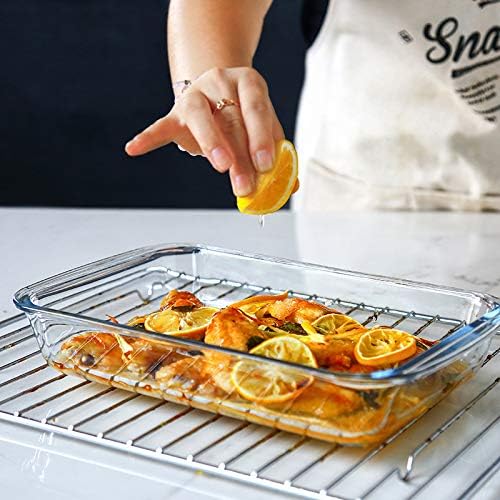 Detalle de 8-Piece Deep Glass Baking Dish Set with Lids
