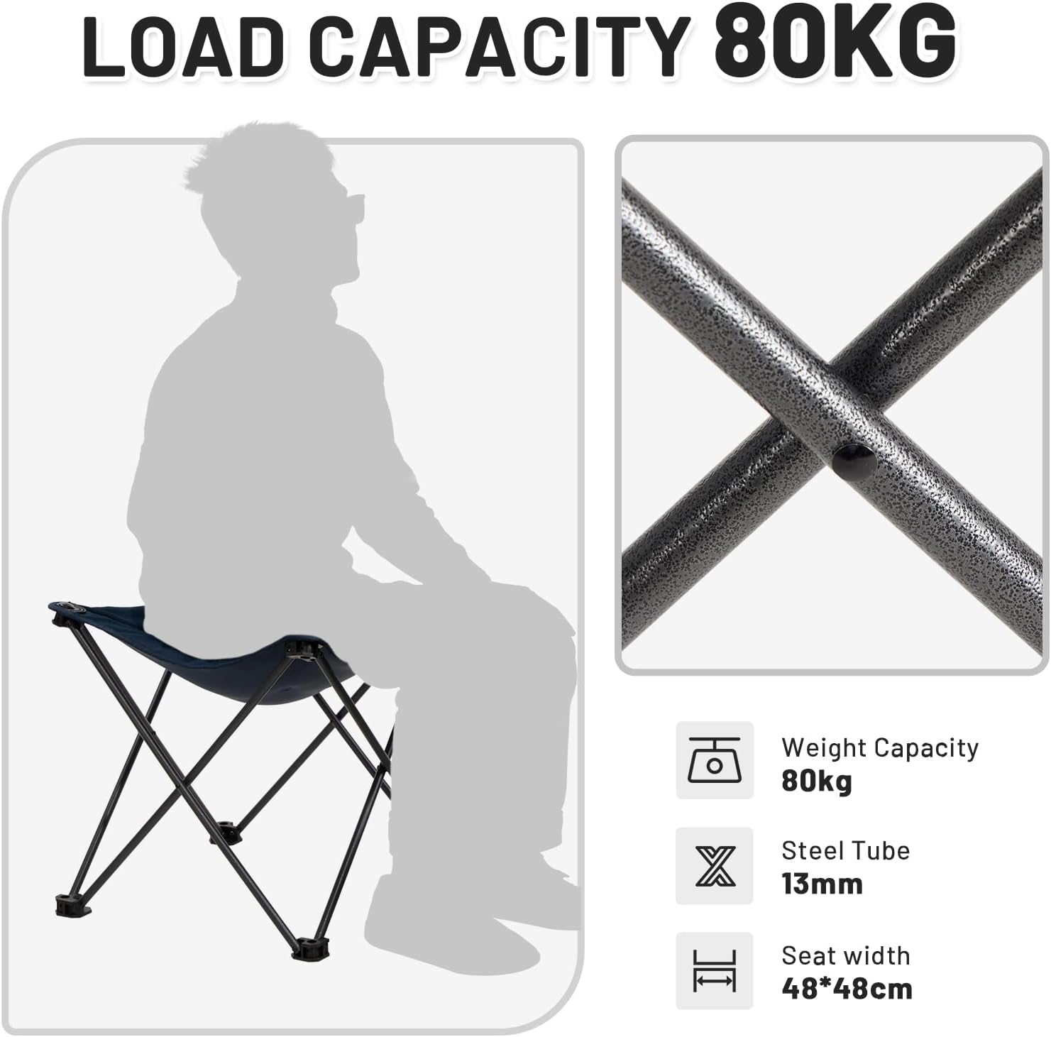 Thumbnail 6 de TIMBER RIDGE Folding Camping Footrest: Padded, Portable Stool with Carry Bag