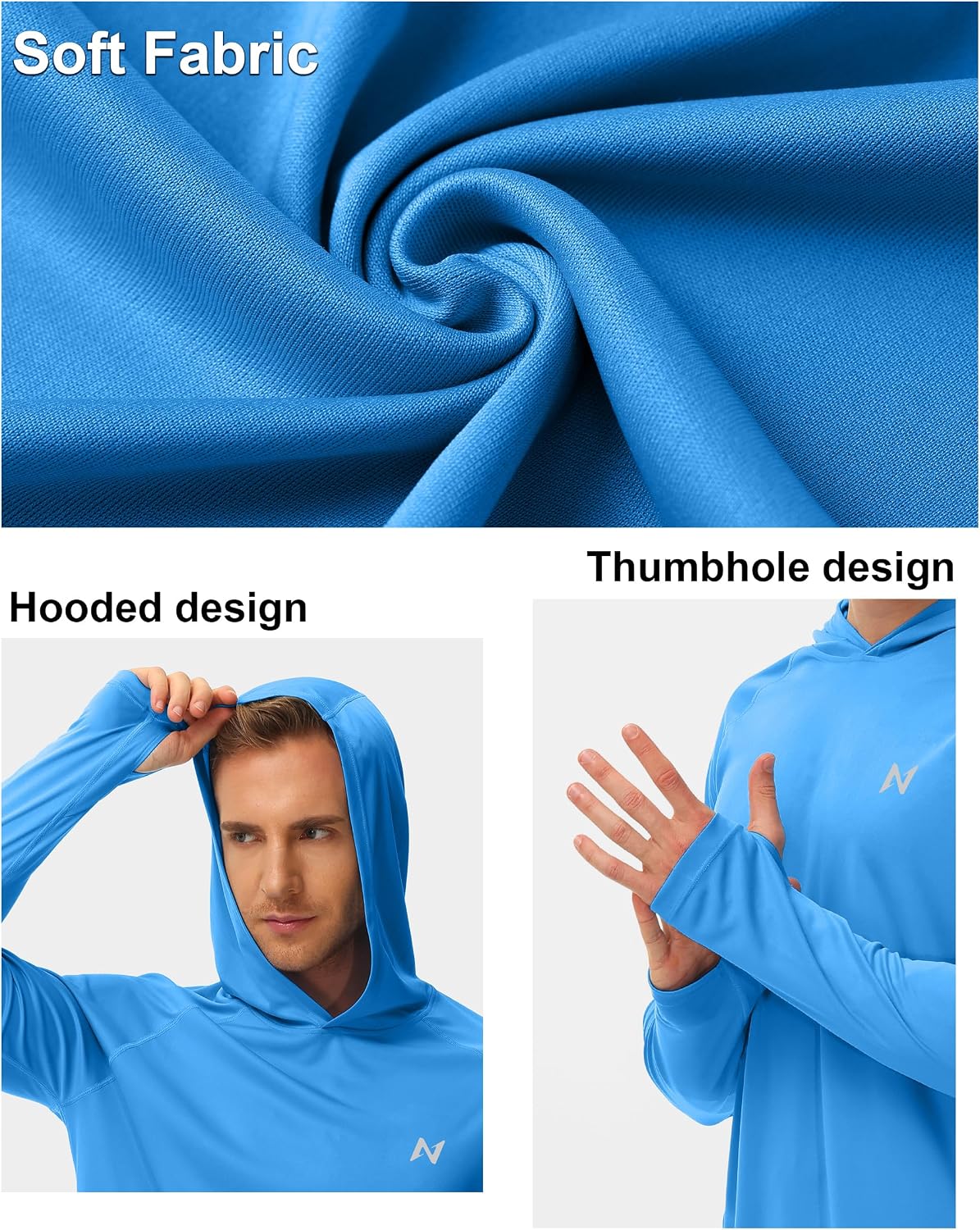 Detalle de isnowood Sun Shirt UPF 50+ Men's Long Sleeve Fishing Shirt with UV Protection Hoodie