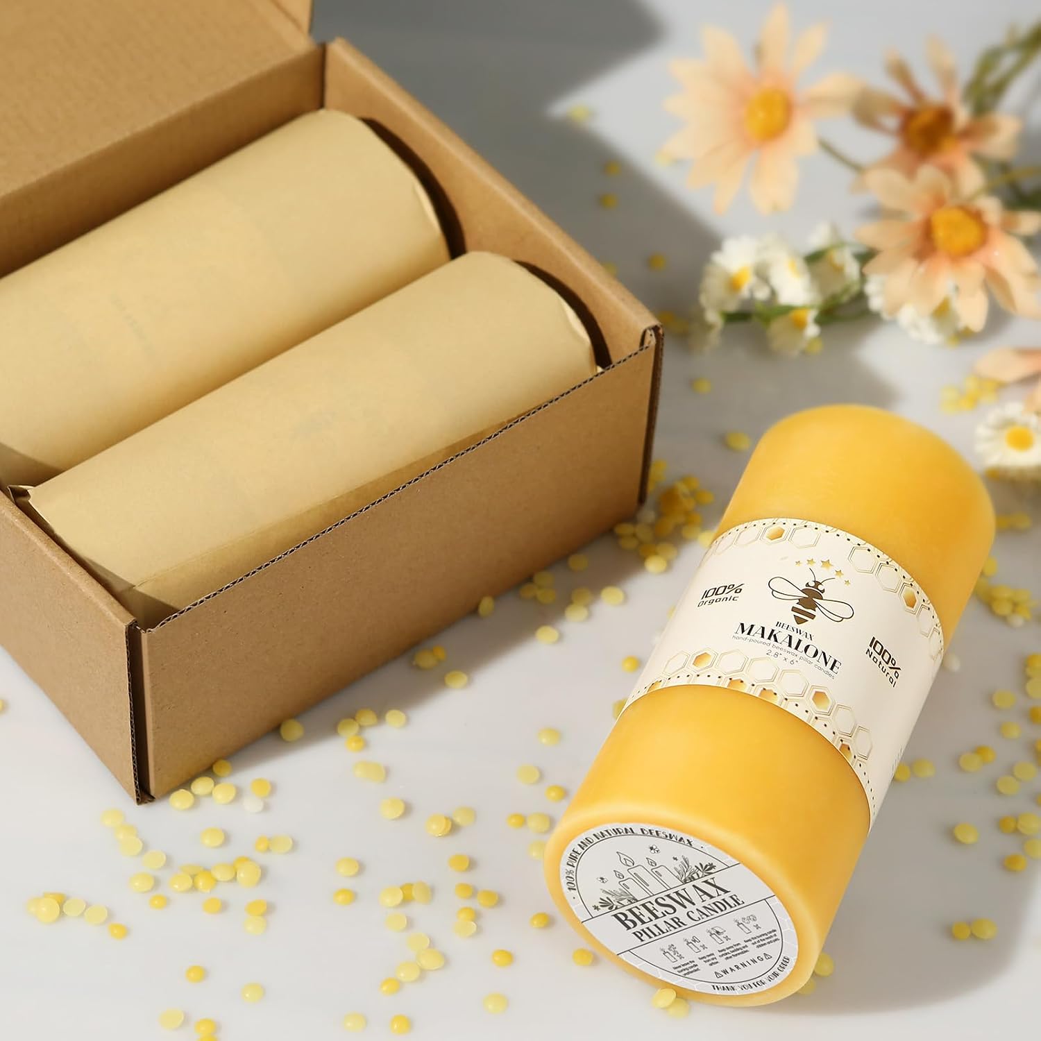 Thumbnail 6 de Beeswax Pillar Candles 2.8 x 4 Inch