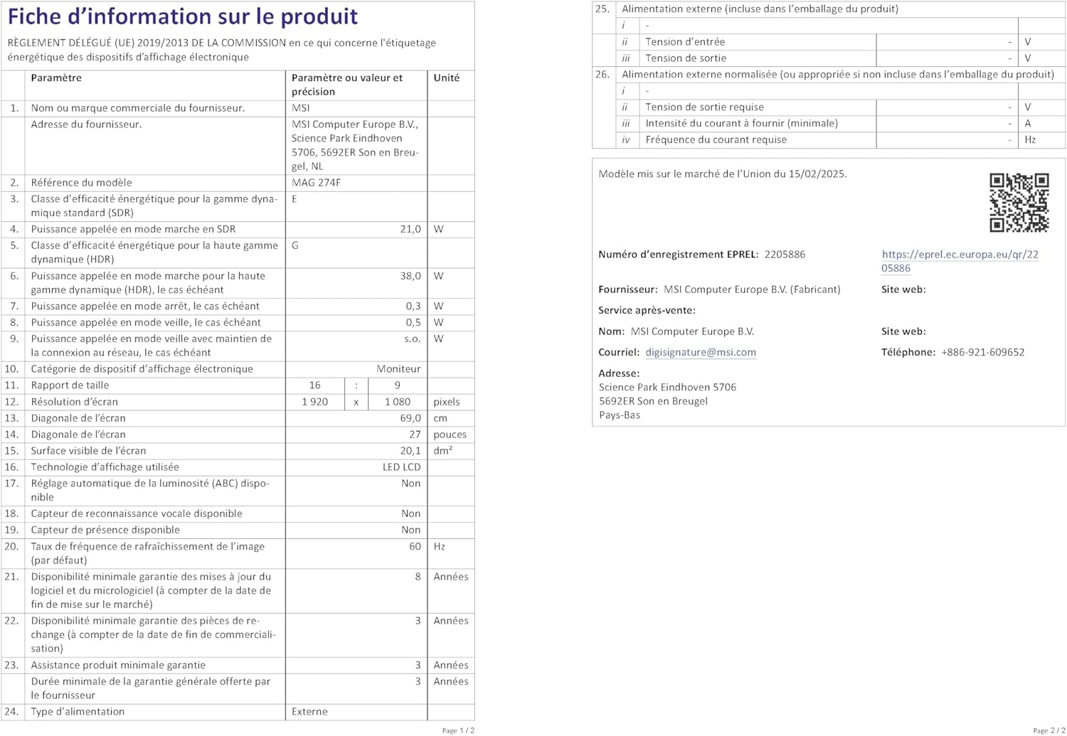 Thumbnail 6 de MSI MAG 274F Monitor gaming 27" FHD 200 Hz 📺