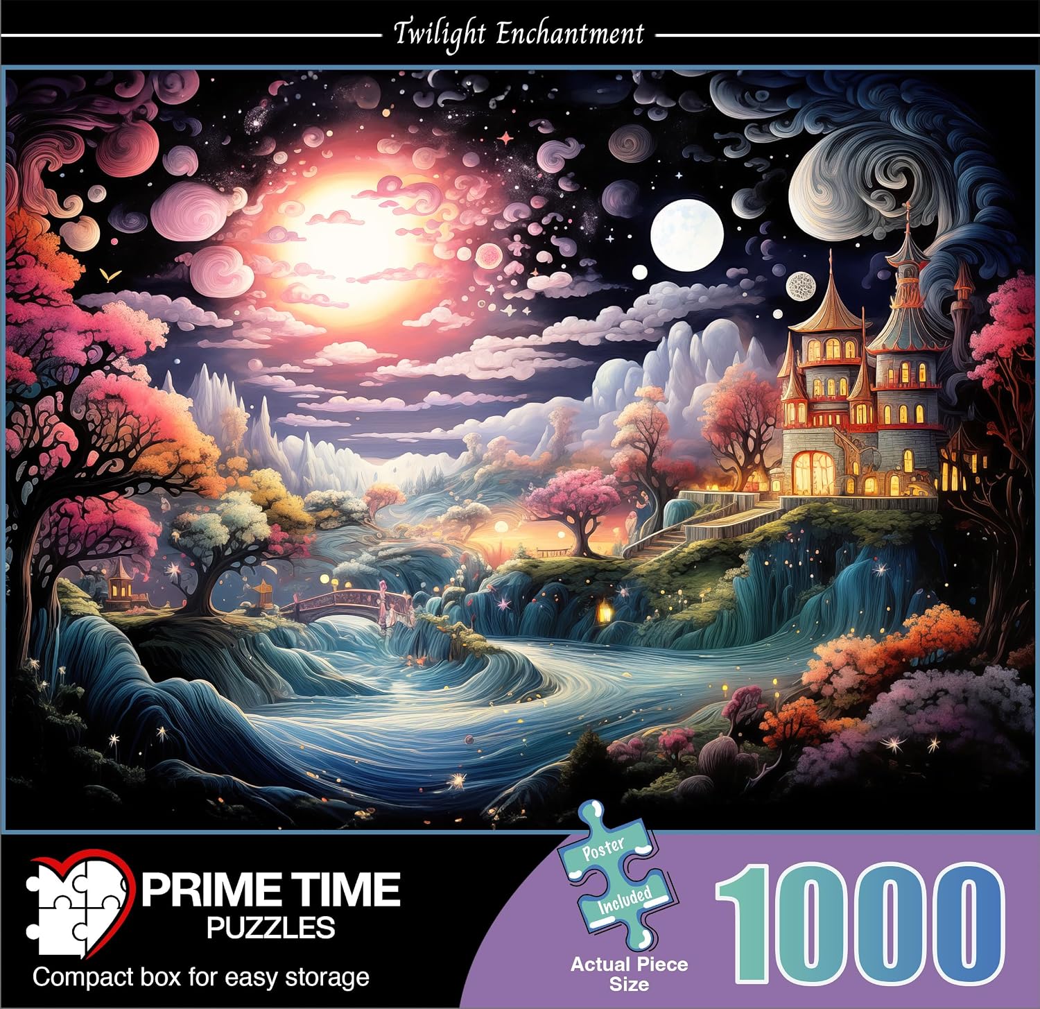 Detalle 2 de Prime Time Puzzles 6129 Magic River 1,000-Piece Adult Jigsaw Puzzle