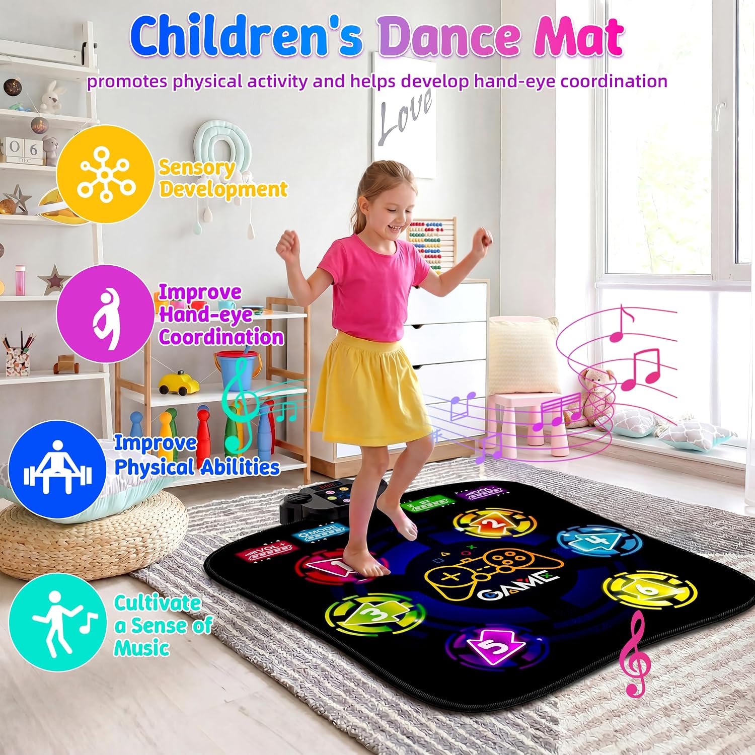 Detalle de LZFYMXOK Dance Mat with 6 LED Lights