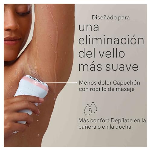 Detalle de Braun Silk-épil 7 7-030 (Blanco/Flamenco) depiladora eléctrica para uso en seco y en mojado