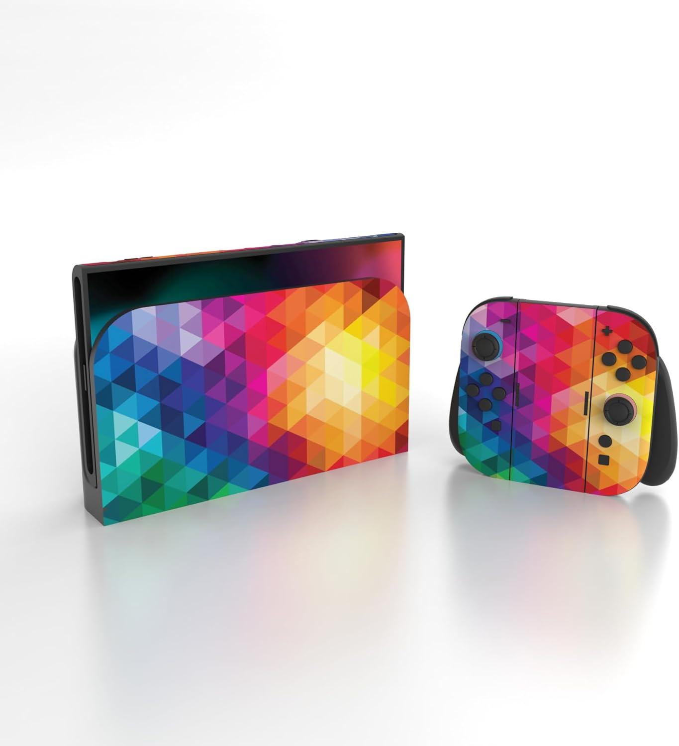Thumbnail 2 de PlayVital Full Set Protective Skins for Nintendo Switch 2 (Vinyl decal wrap) – Colourful Triangle