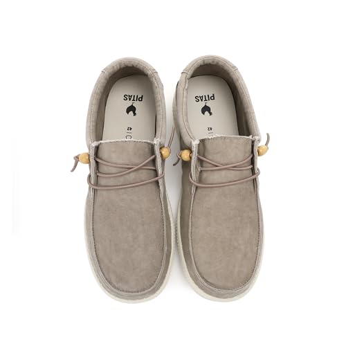 Detalle de WALK IN PITAS WP150 WALLABI WASHED: Mocasines casuales sin cordones en beige para uso urbano