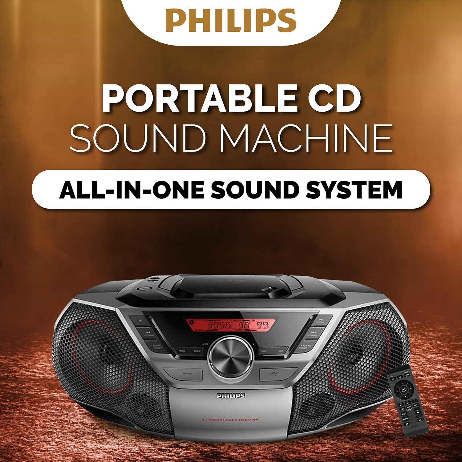 Thumbnail 1 de Philips Portable CD Boombox with Bluetooth 12W