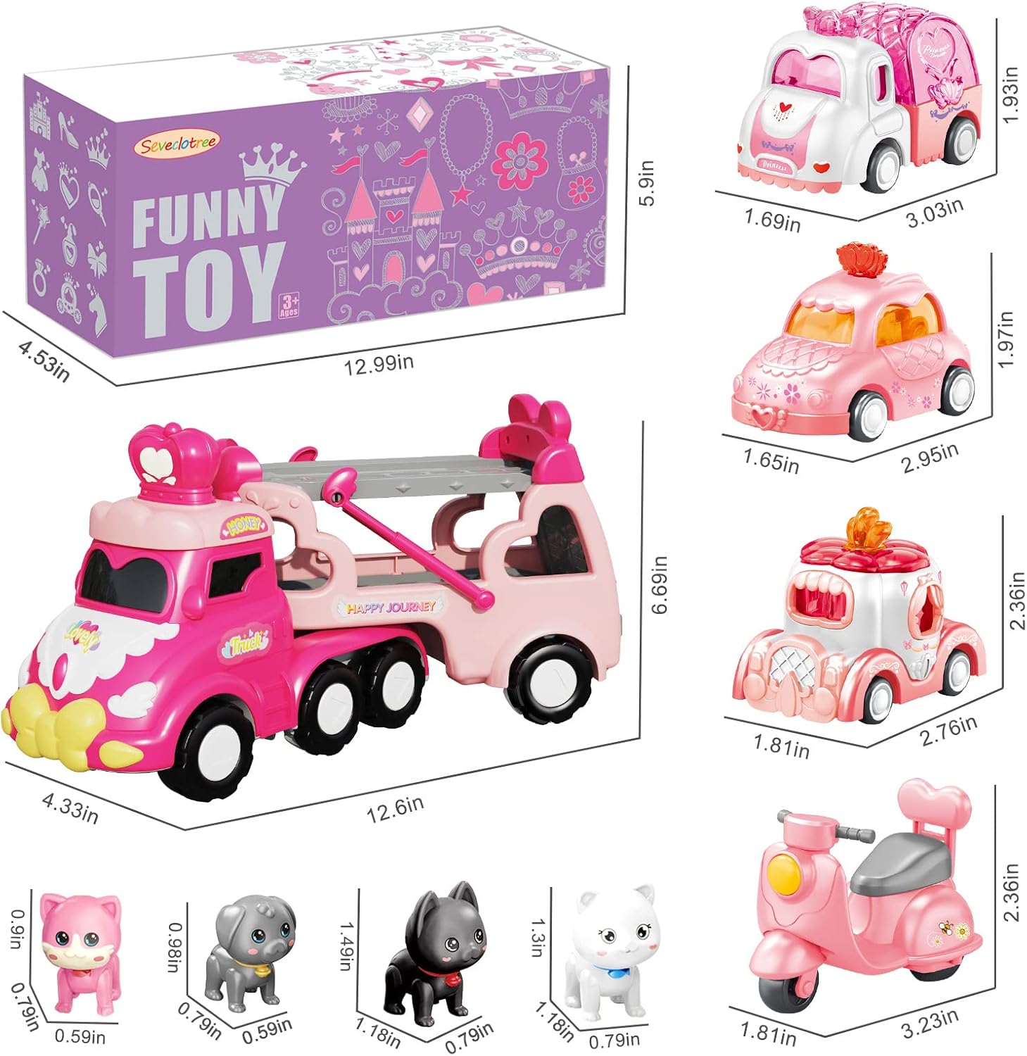 Thumbnail 3 de 9 in 1 Princess Car Truck set