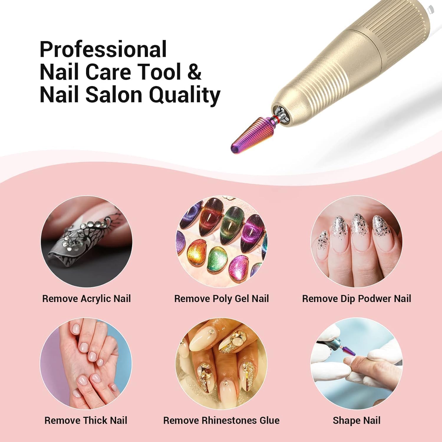 Thumbnail 3 de MelodySusie Embouts Ponceuse Ongles Tornado 3/32'' – Carbure de Tungstène, pointe arrondie (violet foncé)