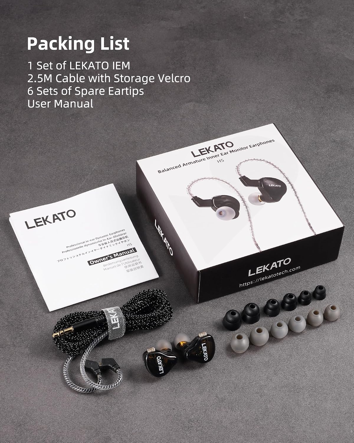 Thumbnail 6 de LEKATO H5: In-Ear Monitors with Hybrid 1BA + 1DD, Detachable 2-Pin Cable