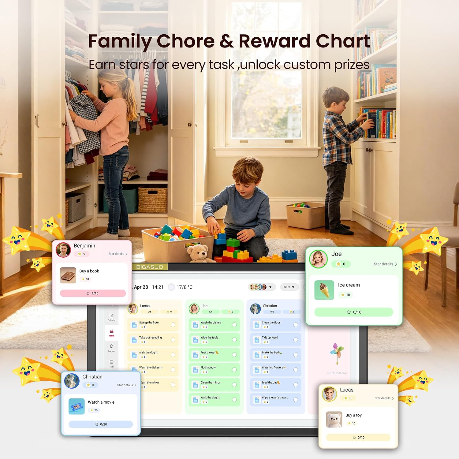 Detalle 2 de BIGASUO Digital Calendar, 15.6-inch