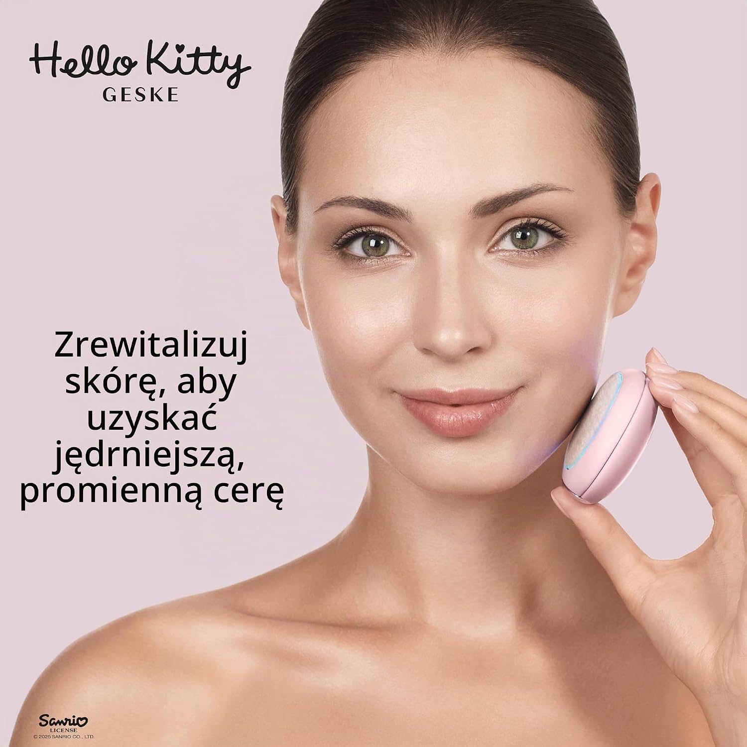 Detalle de GESKE x Hello Kitty SmartAppGuided™ 8 w 1 – soniczna maska LED, ciepło i chłodzenie