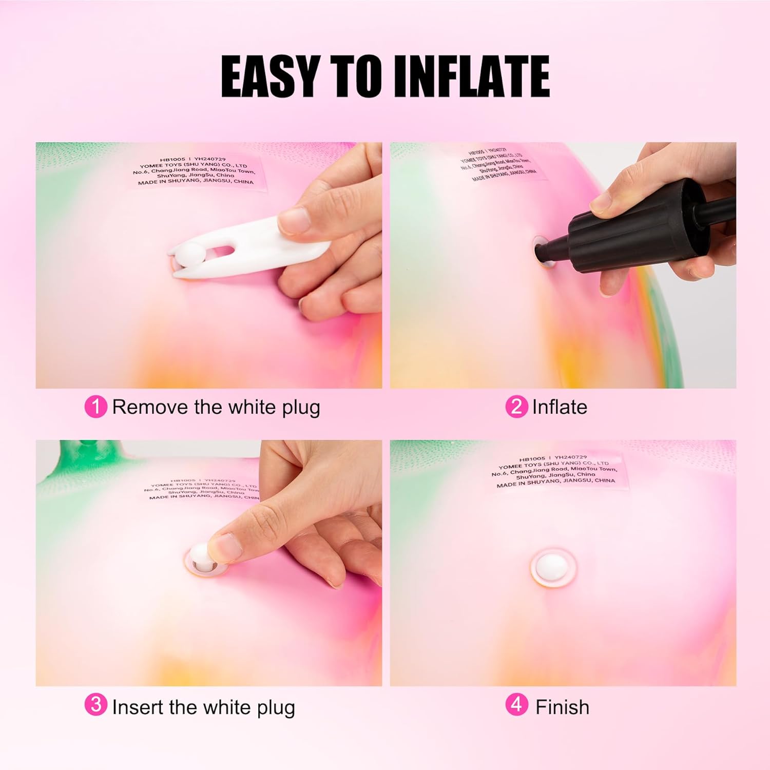 Thumbnail 5 de U&C Planet Space Hopper Ball for Kids (Age 3–6), 18 Inch Bouncy Hopper with Handle & Pump