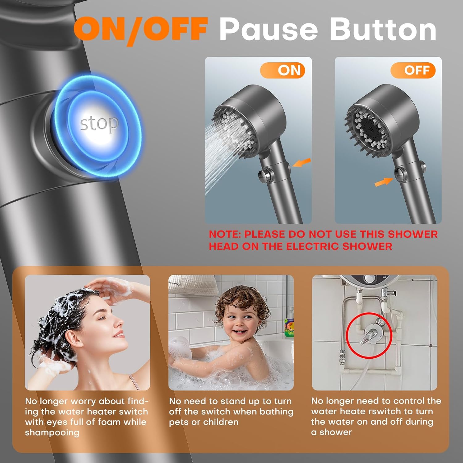 Detalle 2 de FEELSO Shower Head Filter with 15-Stage Filtration, Anti-clog Nozzles & 3+1 Spray Modes