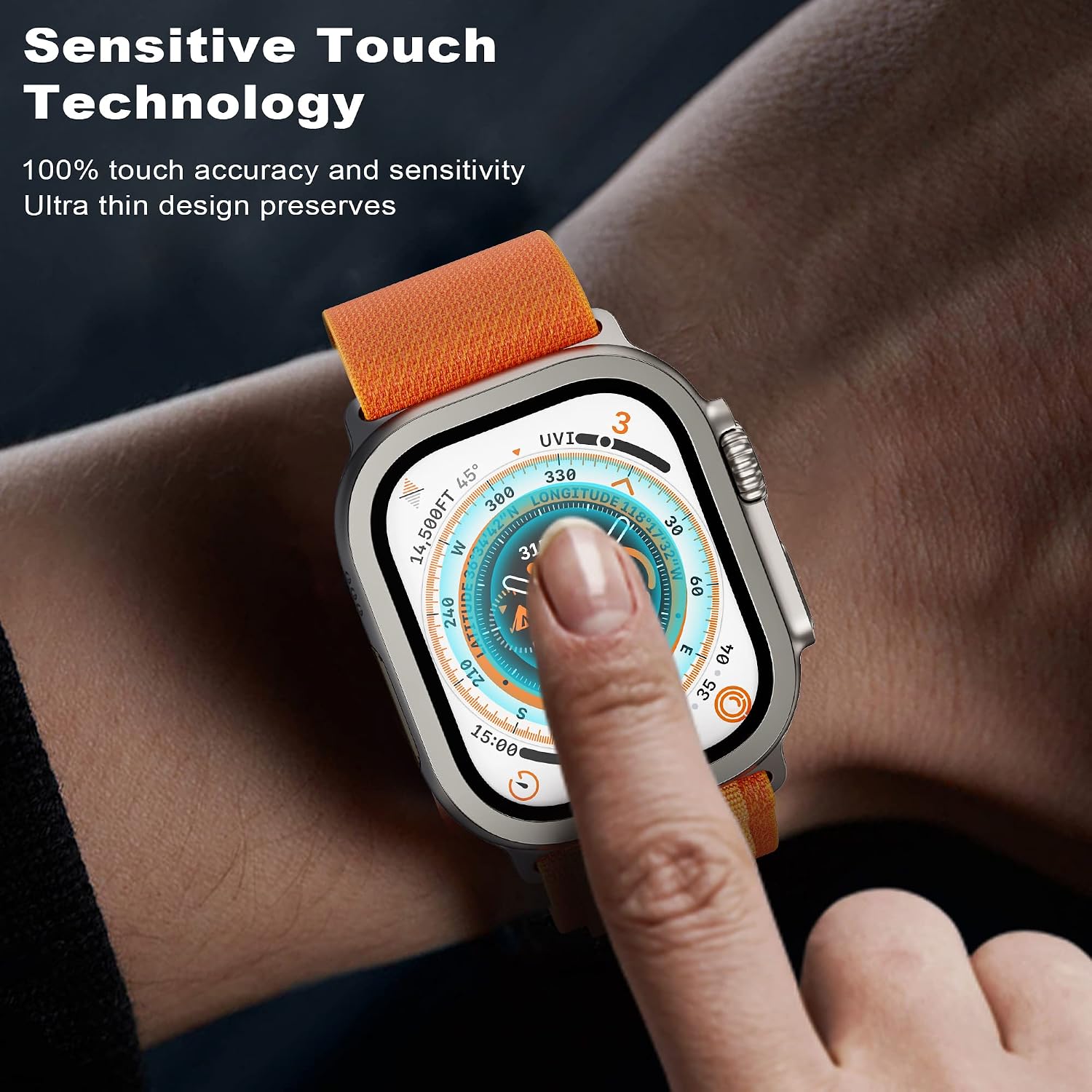 Thumbnail 2 de WSKEN Schutzfolie für Apple Watch Ultra 49mm mit Titanrahmen – Blasenfrei, Vollständiger Displayschutz