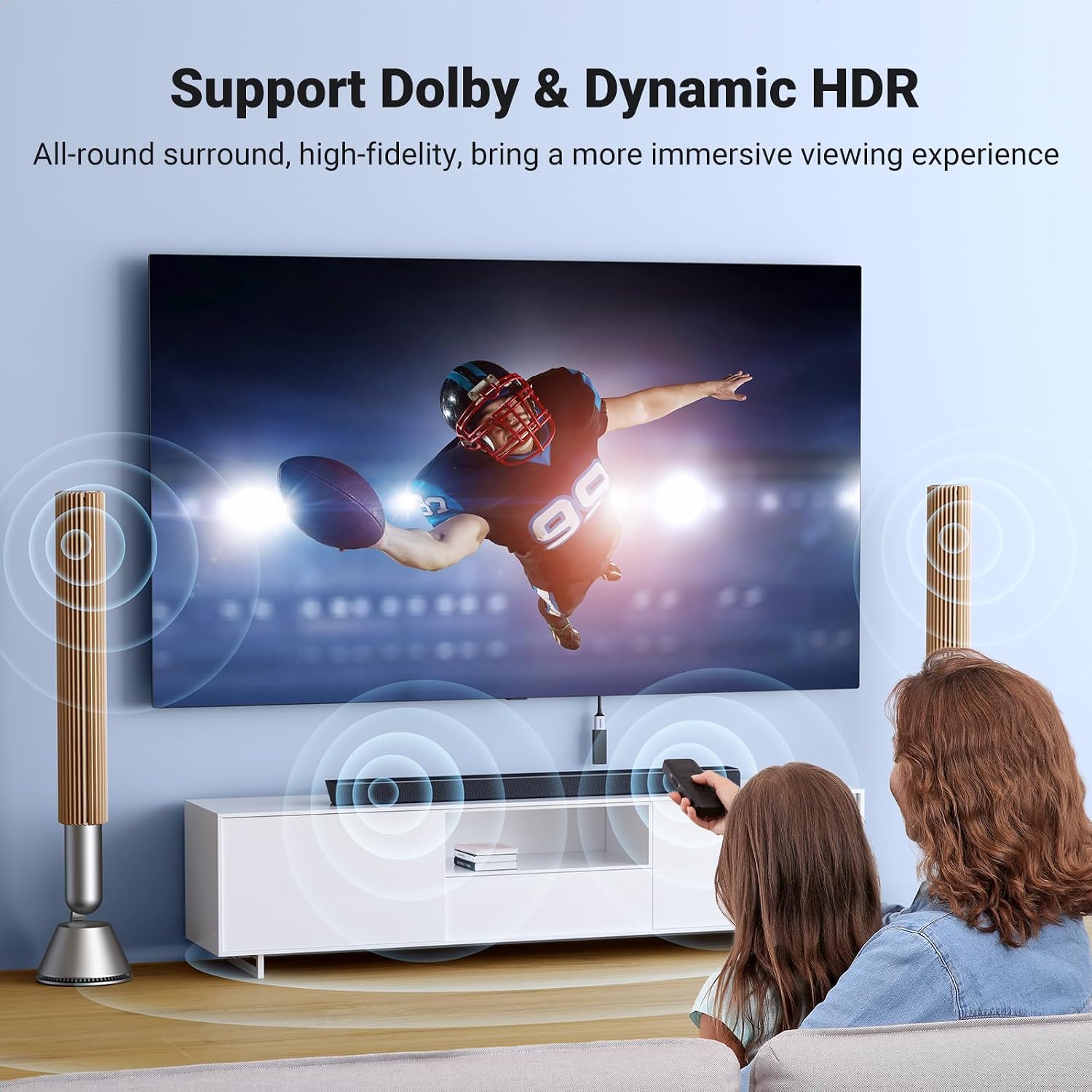 Thumbnail 6 de UGREEN HDMI 2.1 Verlängerungskabel 2M – 8K@60Hz, 4K@240/144/120Hz, eARC, Dolby Atmos, HDR, VRR, HDCP 2.3