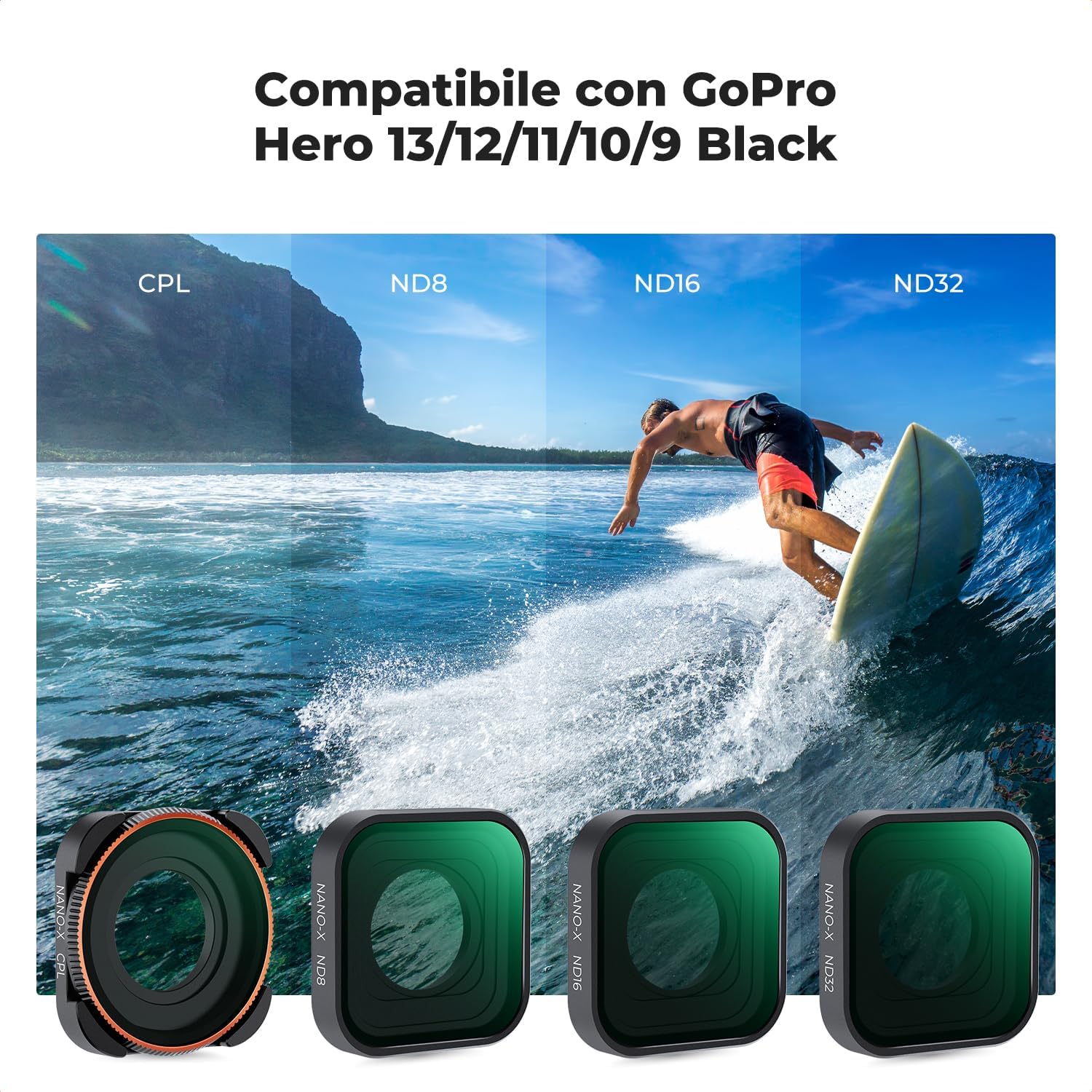 Detalle 2 de K&F Concept Set filtri CPL ND8 ND16 ND32 per GoPro