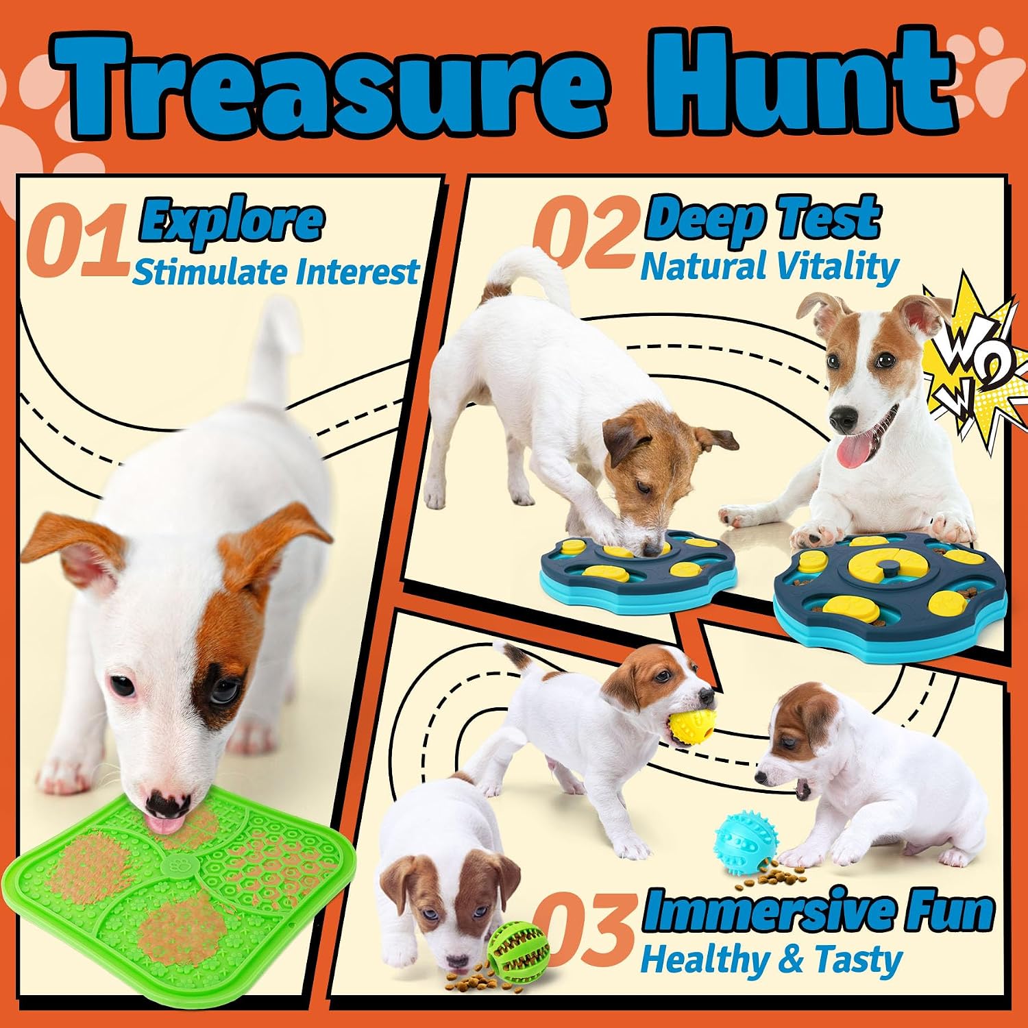 Detalle de Forfon FFPT1 Dog Enrichment Toy Set with Puzzle, Lick Mats & Treat Balls