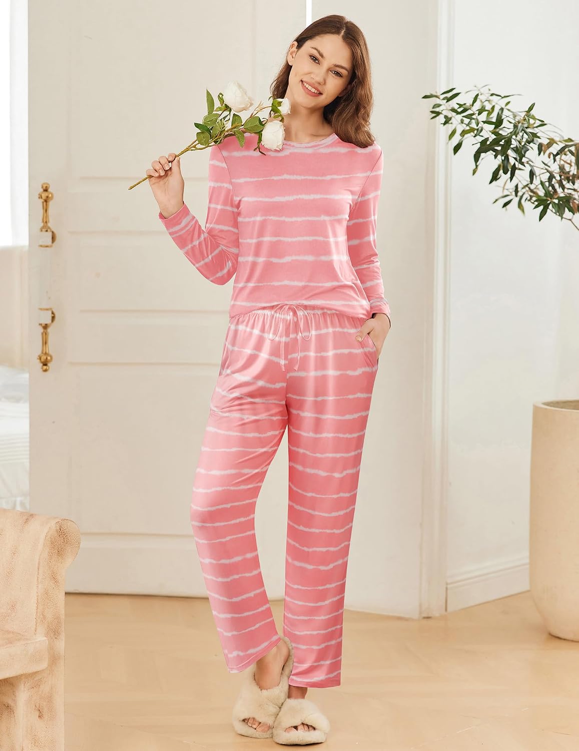 Detalle de Ekouaer Women's Pajama Set 2-Pack