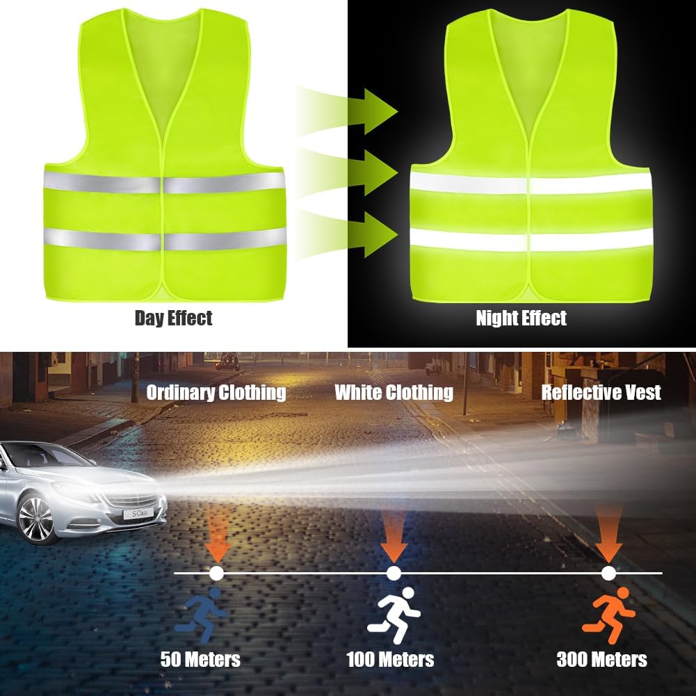 Detalle de AYBUY Giubbotto di sicurezza riflettente verde unisex con visibilità a 360°
