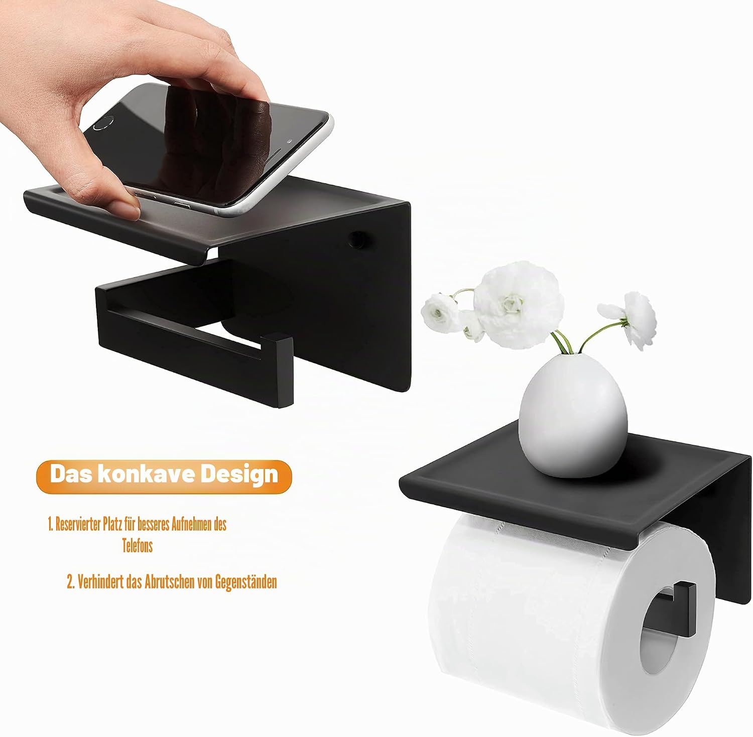 Thumbnail 5 de HITSLAM Toilettenpapierhalter mit Ablage – selbstklebend