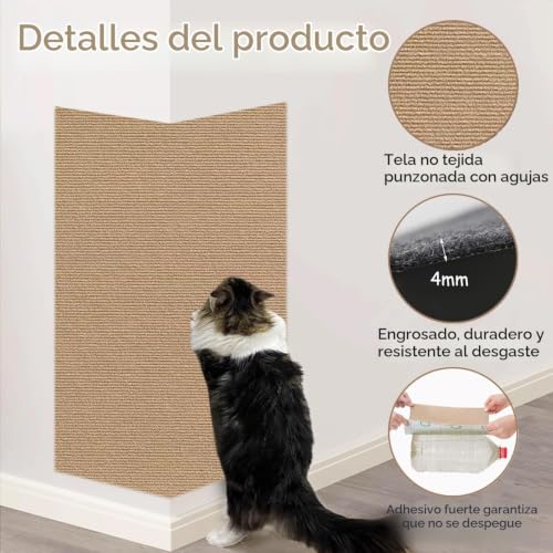 Thumbnail 3 de Xynovate Alfombra Rascador para Gatos – Tapete Autoadhesivo 200 x 40 cm