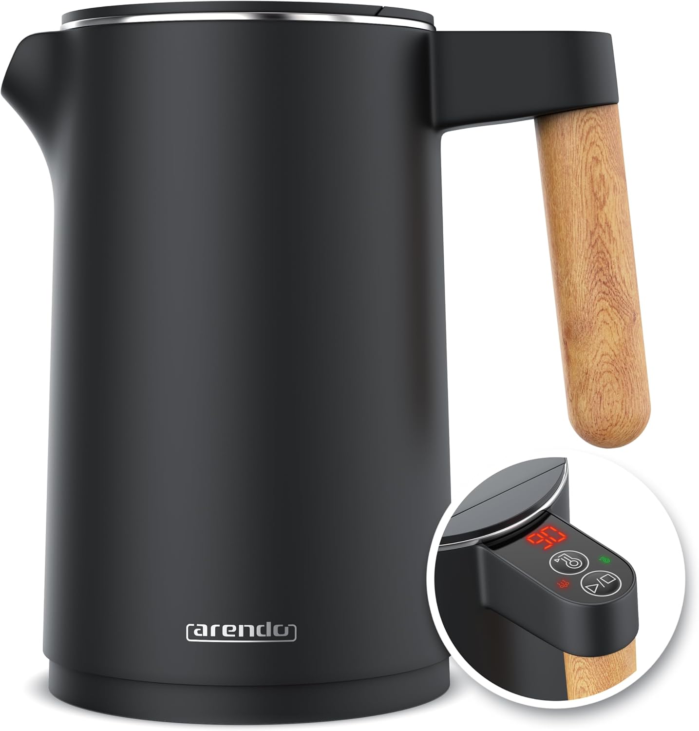 Arendo Wasserkocher Edelstahl 1,5 L