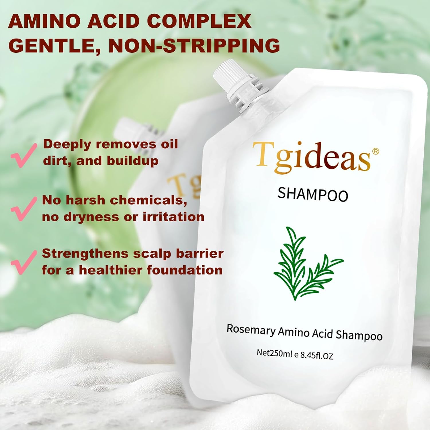 Thumbnail 2 de Tgideas Rosemary Amino Acid Shampoo (8.45 fl.oz) with Zinc PCA — 2-Pack for Thinning Hair