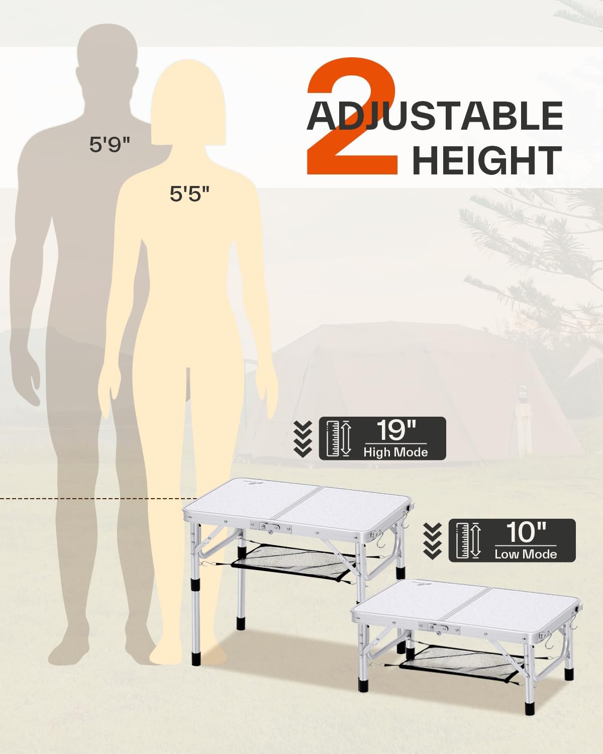 Thumbnail 5 de Sportneer Folding Camping Table 23.6" x 15.7" ⛺
