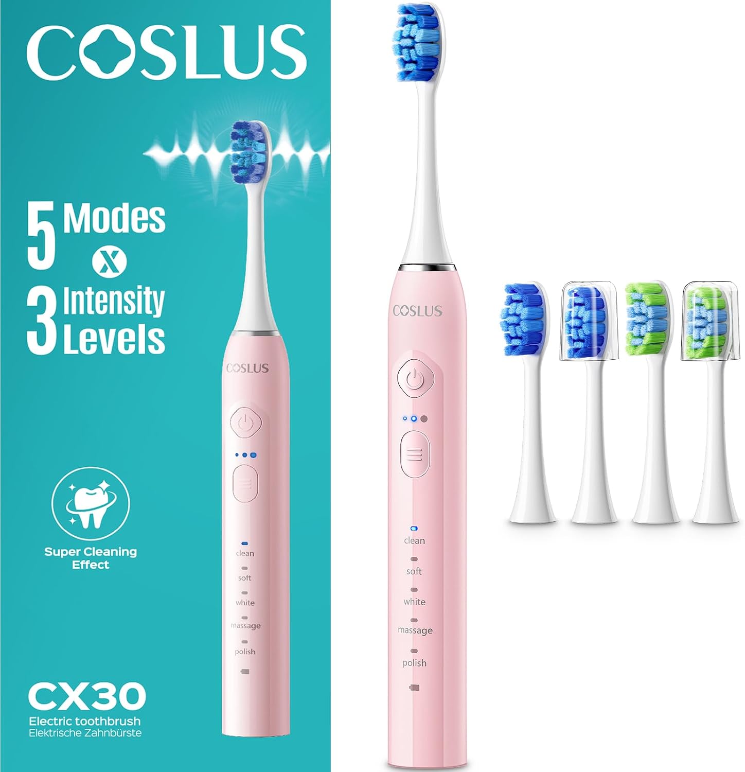 Detalle de COSLUS C30 Electric Toothbrush 3 Modes