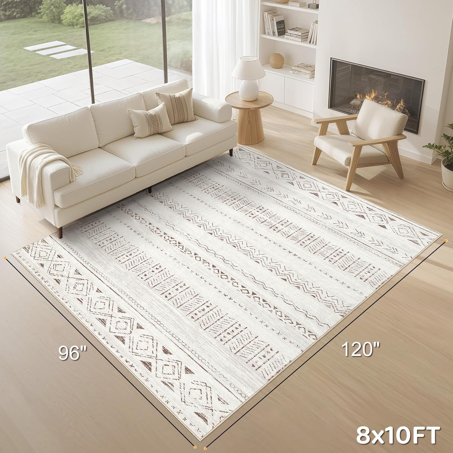 Detalle 2 de cotiled 8x10 Area Rug washable low pile 8'x10'